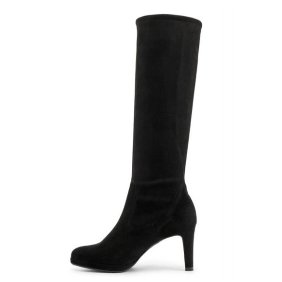 Peter Kaiser Pauline Black Suede Pull On Stretch Knee High Boots - Size 8 - Picture 1 of 9